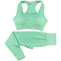 Yoga high waisted pants and crop top.