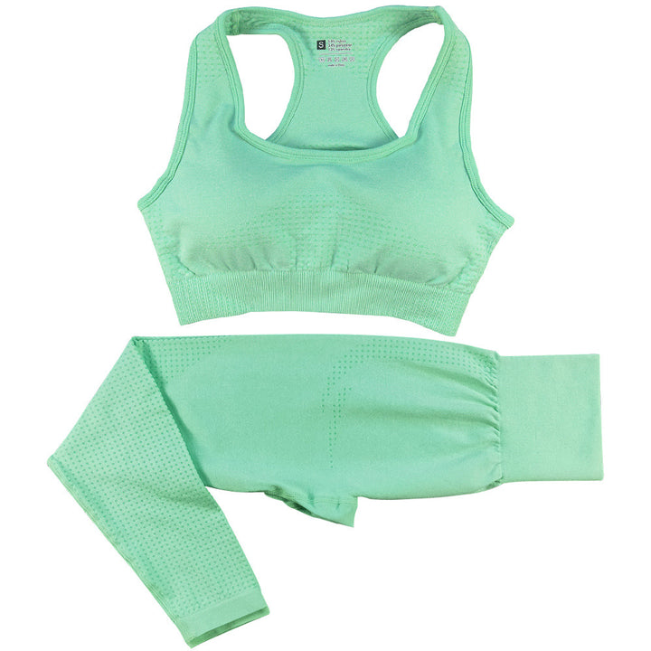 Yoga high waisted pants and crop top.