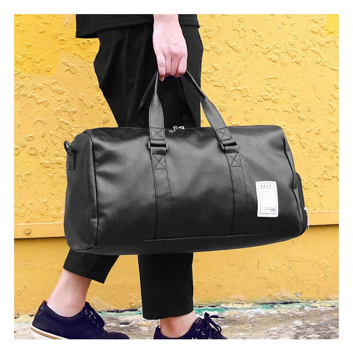 Waterproof PU Leather Sports Gym Bag