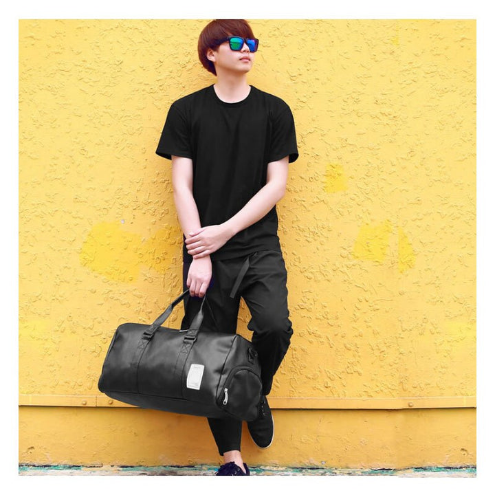 Waterproof PU Leather Sports Gym Bag