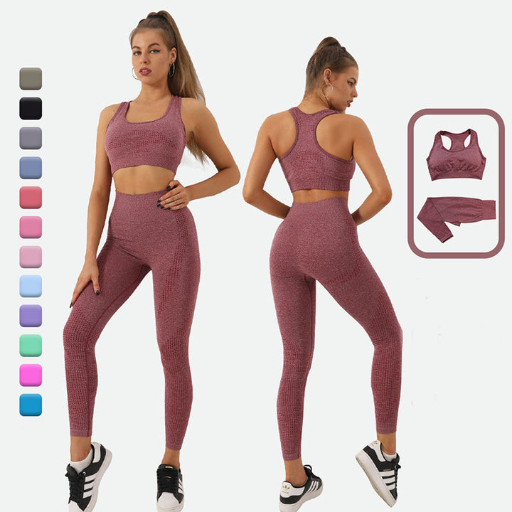 Yoga high waisted pants and crop top.