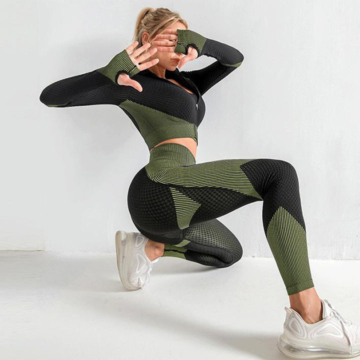 Seamless Gym Outfit 3PCS Set