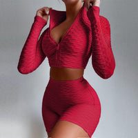 Women’s 2‑Piece Zipper Top Yoga Set - Seamless
