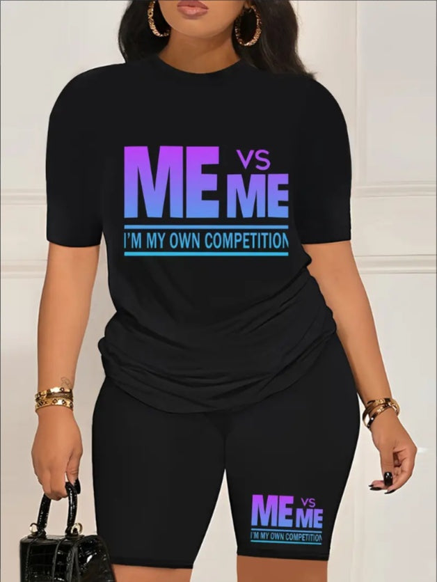 Trendy Women’s T-Shirt & Biker Shorts Set