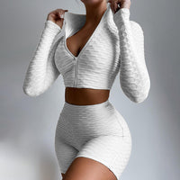 Women’s 2‑Piece Zipper Top Yoga Set - Seamless
