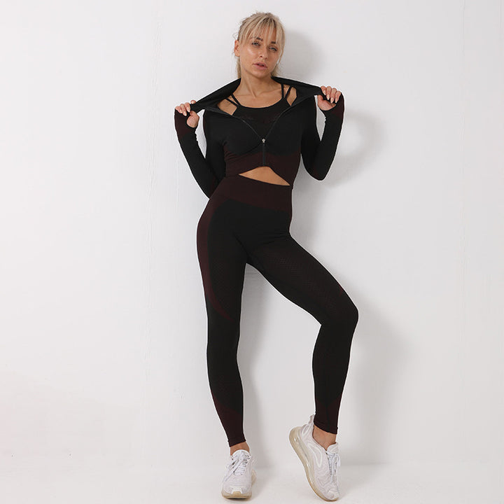 Seamless Gym Outfit 3PCS Set