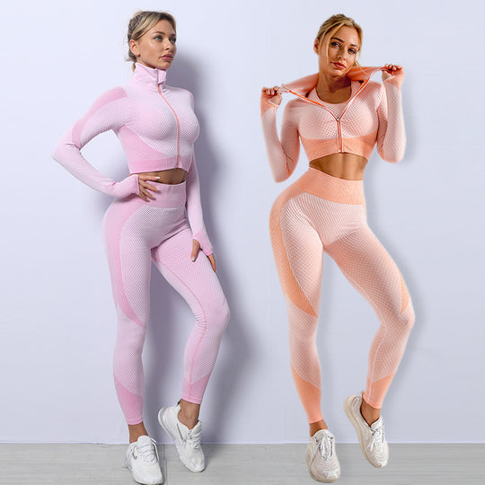 Seamless Gym Outfit 3PCS Set for Women